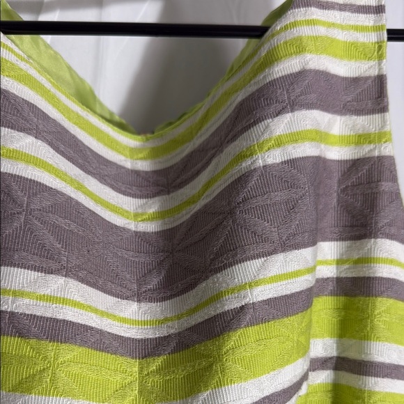 Taylor Striped Floral Women's Dress - Lime and Black Size 6 - Picture 4 of 10